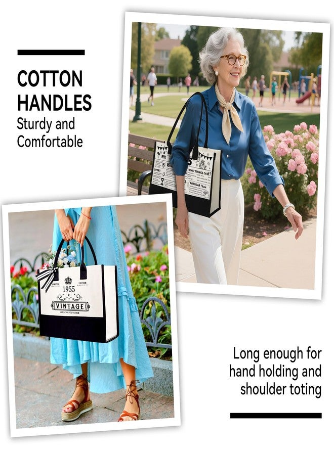 TrophyToast 70th Birthday Gifts for Women Her- 4 pcs, Turning 70 Year Old Gifts, Decorations Canvas Beach Tote Bag & Makeup Bag, Unique Happy 70th Birthday gifts for Her Mom Wife Friends - Image 5